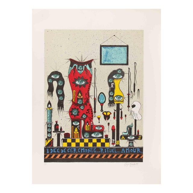 Guy Harloff, Idea of ​​a Ceremony… Ritual… Love, 1970s, Screenprint For Sale