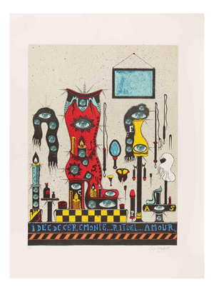 Guy Harloff, Idea of ​​a Ceremony… Ritual… Love, 1970s, Screenprint
