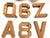 Wonderful vintage wooden letters and numbers, handmade, for a child's room. Q, A, 8, V, Z, and 6 (or 9).