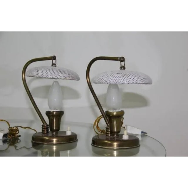 1950s Mid-Century Perforated Brass Table Lamps, Set of 2 For Sale - Image 5 of 8