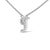 Contemporary 10K White Gold Diamond Accent "T" Initial Script Style Pendant Necklace For Sale - Image 3 of 5