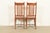 Stickley Brothers Style Antique English Arts & Crafts Carved Oak High Back Side Chairs or Dining Chairs, Pair For Sale In South Bend - Image 6 of 8
