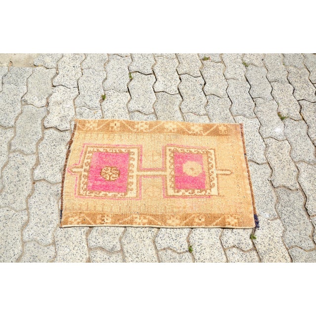 Vintage Tan Camel Oushak Hand Knotted Rug For Sale - Image 6 of 6