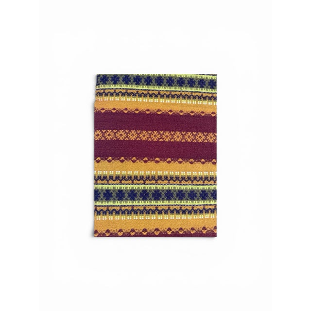 Textile Vintage Latvian Folk Art Woven Wool Striped Textile Blanket For Sale - Image 7 of 8