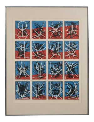 Mid-Century Modernist Screenprint by Jimmy Ernst Untitled
