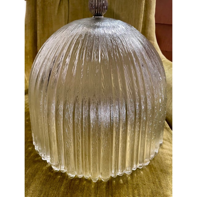 Large Midcentury Glass Dome Pendant Light For Sale - Image 12 of 12