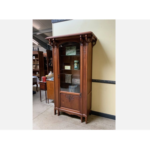 Brown Antique Art Nouveau Bookcase, 1900 For Sale - Image 8 of 13
