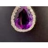 65 Carat Amethyst & 8.5 ct Diamond Pendant Necklace 14 Karat White Gold + Chain For Sale - Image 16 of 18