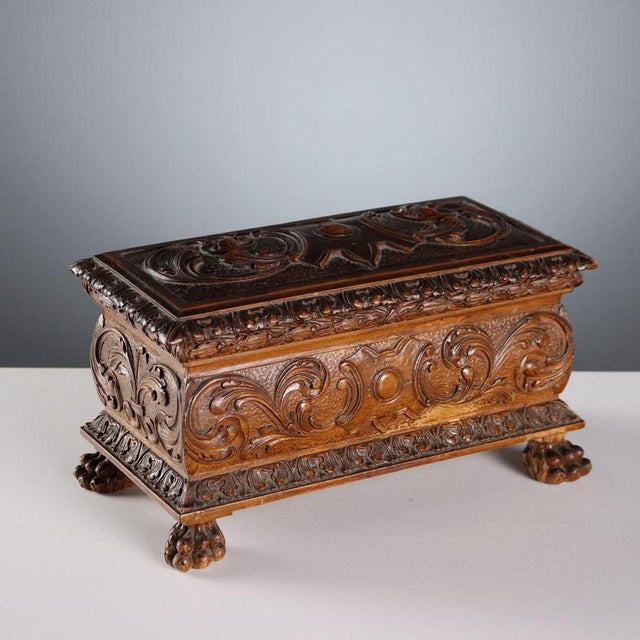 Neo-Renaissance Walnut Casket For Sale - Image 9 of 9
