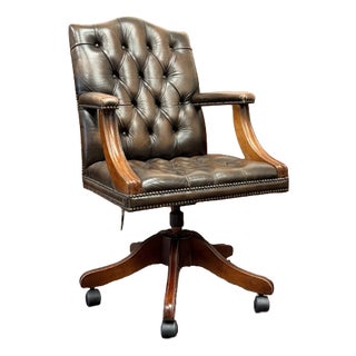 English Chesterfield Desk Chair For Sale