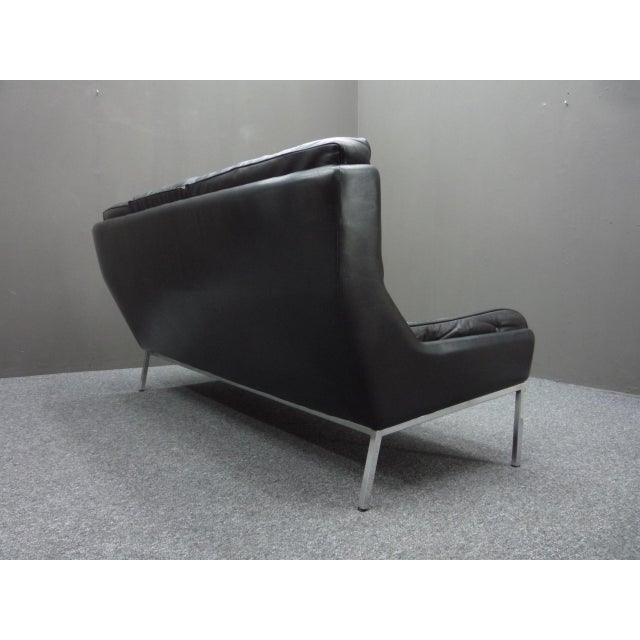 Black Leather Sofa by Roland Rainer, 1960s For Sale - Image 8 of 18