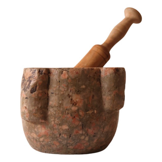 19th Century French Stone Mortar & Pestel (B) For Sale