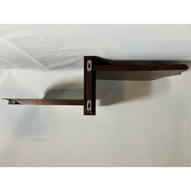 Wood 2000s Live Edge Enzo Custom Hanging Figured Claro Black Walnut Burl Double Shelf - 1 Piece For Sale - Image 7 of 11