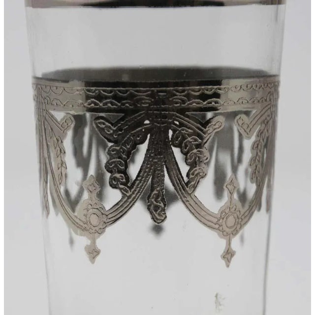Moroccan Moroccan Clear and Silver Overlay Shot Glasses Set of 6 For Sale - Image 3 of 13