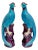 Early 20th Century Chinese Turquoise Porcelain Perched Phoenix Birds - A Pair For Sale