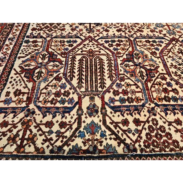 Vintage Joshegan Kashan Rug, Hand-Knotted Wool, Allover Weeping Willow Pattern, Ivory & Blue, 8x11 For Sale - Image 15 of 17