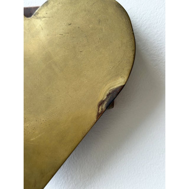 Vintage Brass + Copper Heart Wall Pocket, Circa Mid-20th Century For Sale - Image 12 of 13