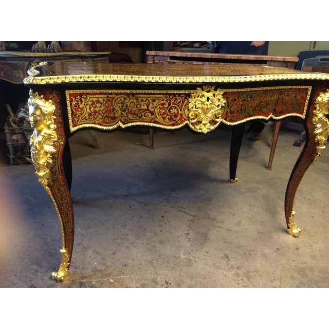 Black 18/19 Century Boulle Fire Gilded Bronze and Tortoise Desk For Sale - Image 8 of 8