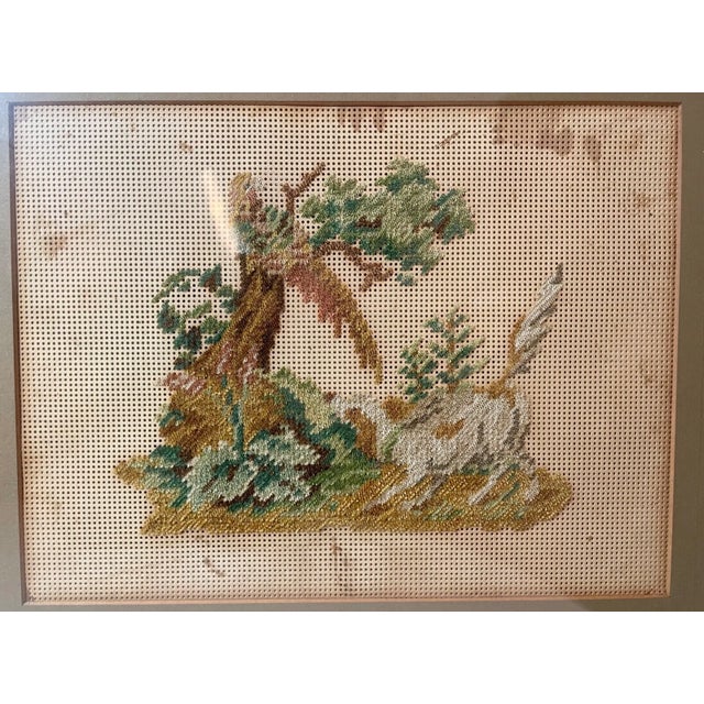 Up for sale is a wonderful antique 19th century Victorian handmade needlepoint art. It's done with lovely detailing...