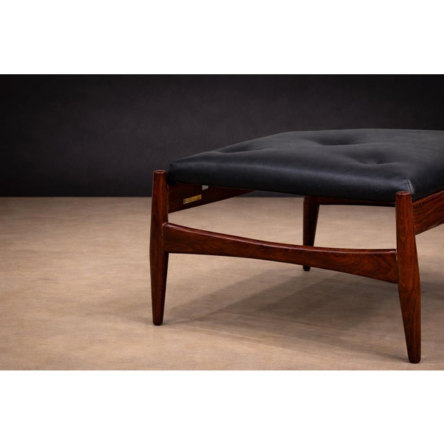 Ottoman in Rosewood & Leather, Liceu De Artes, 1960s For Sale - Image 10 of 10