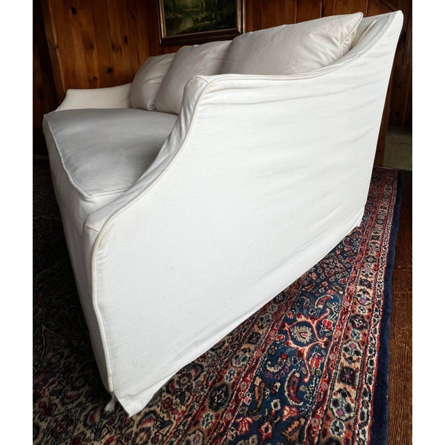 Off-white Attributed to Mitchell Gold + Bob Williams “Morgan” Slipcovered Sofa For Sale - Image 8 of 11