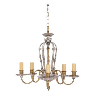 Dutch Baroque Style Pewter and Brass Chandelier For Sale