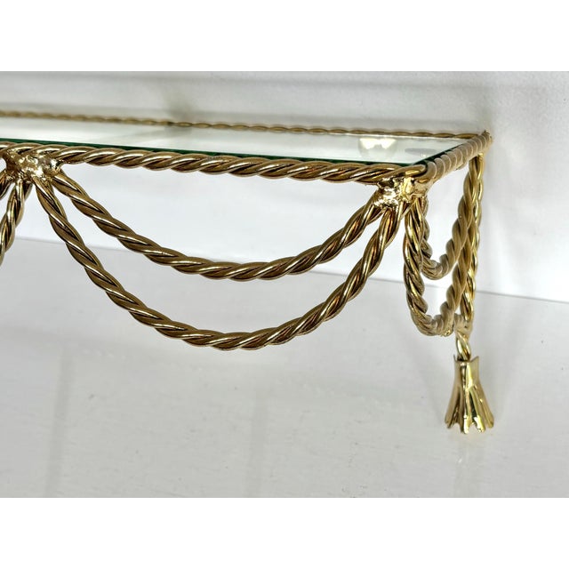 1980s 1980s Gilded Tassel and Swagged Rope Wall Shelf For Sale - Image 5 of 6