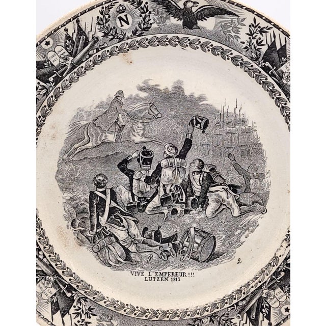 A plate with a Napoleonic scene by Société Céramique Maestricht, 19th century.