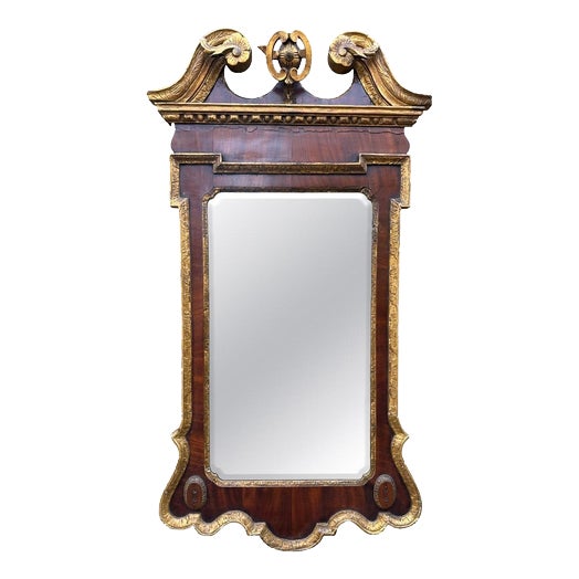 George II Walnut and Giltwood Pier Mirror, 1760s For Sale