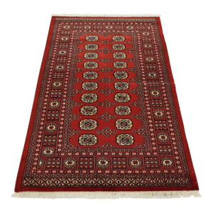 Bokhara Rug 4’2” X 6’2” Red Wool Tribal Hand-Knotted Oriental Carpet