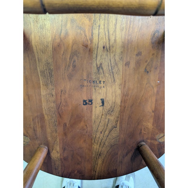 Vintage Mid-Century Stickley Cherry Valley Spindle Back Dining Chairs - Set of 6 (2 Arm, 4 Side) For Sale - Image 16 of 16