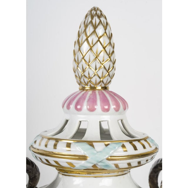 Large Napoleon III Porcelain Lidded Vases, Berlin, Germany, Set of 2 For Sale - Image 9 of 12