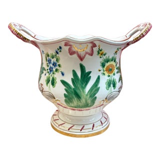 Chelsea House British National Trust Collection "Port Royal" Hand-Painted Italian Cachepot, C 1990 For Sale