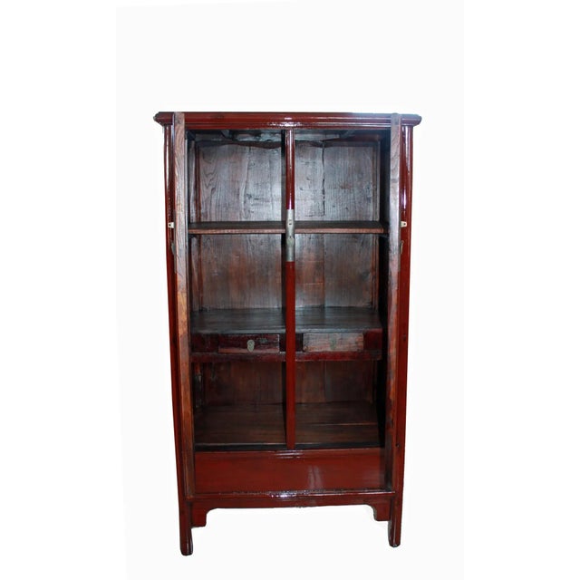 Early 20th Century Red Lacquer Noodle Cabinet For Sale In Boston - Image 6 of 7