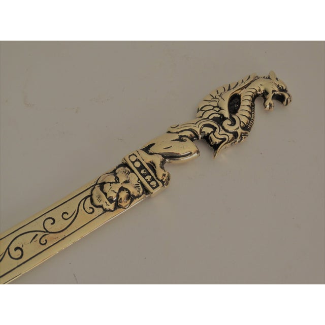 1930s Vintage English Brass Dragon Letter Opener Chairish