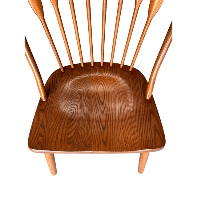 Wood 1980s F. W. Lombard - Hans Wegner Design Solid Ash Wood Peacock Dining Chairs For Sale - Image 7 of 12