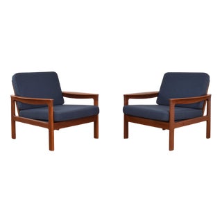 Mid-Century Modern Danish Teak Lounge Chairs by Arne Vodder for Komfort, 1960s, Set of 2 For Sale
