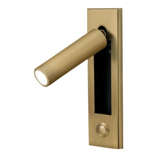 English Brass Led Dock Button Reading Light For Sale