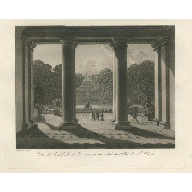 Louis-Pierre Baltard, Views of the Gardens and Vestibule of Saint-Cloud Palace, 1803, Engraving For Sale - Image 6 of 9