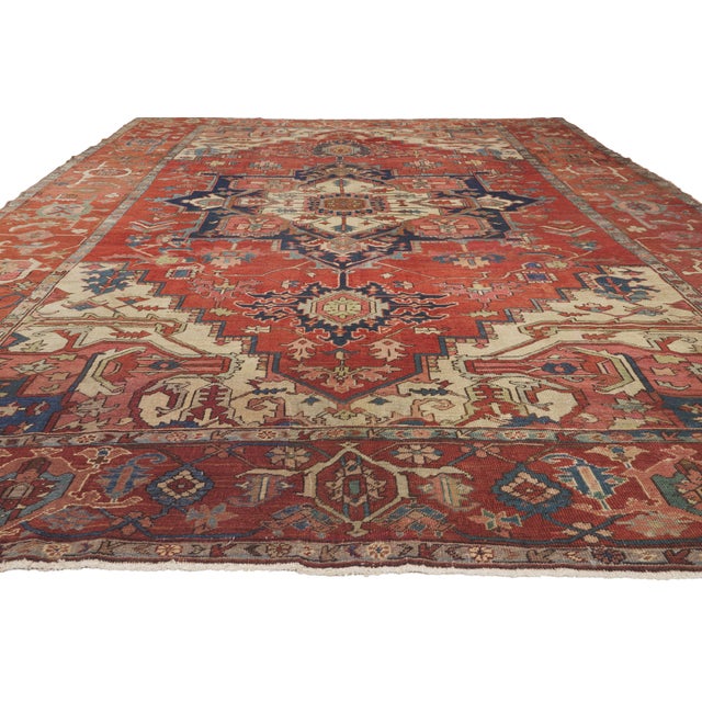 English Late 19th Century Persian Serapi Rug, 09'08 X 13'02 For Sale - Image 3 of 10
