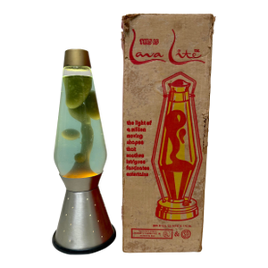 Rare Vintage Green Silver Lava Simplex Lava Night Lite Light Lamp W Original Box