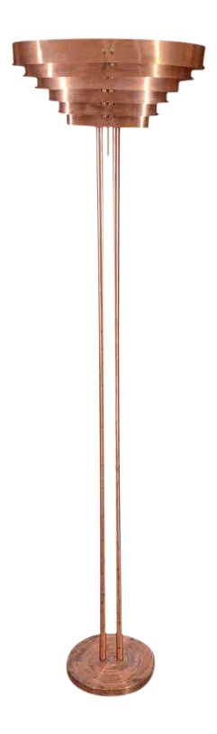 Kurt Versen Art Deco Machine Age Copper Floor Lamp