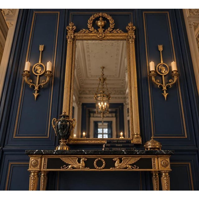 Neoclassical Bronze Two-Light Wall Sconces, 1880, Set of 2 For Sale - Image 4 of 12