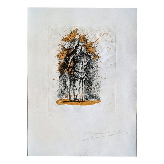 Salvador Dali, Knight with Butterflies, 1971, Engraving For Sale