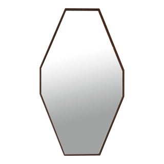 Octagonal Teak Wall Mirror, Italy, 1960s For Sale