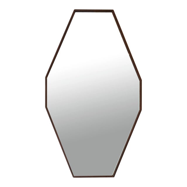 Octagonal Teak Wall Mirror, Italy, 1960s For Sale