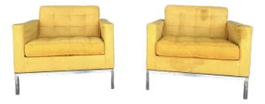 Pair of Florence Knoll “Relaxed” Lounge Club Chairs Mid Century Modern