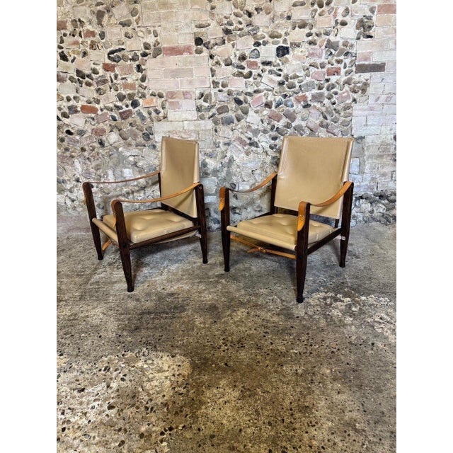 KK47000 Safari Chairs in Leather attributed to Kaare Klint for Carl Hansen & Søn, 2010s, Set of 2 For Sale - Image 12 of 18