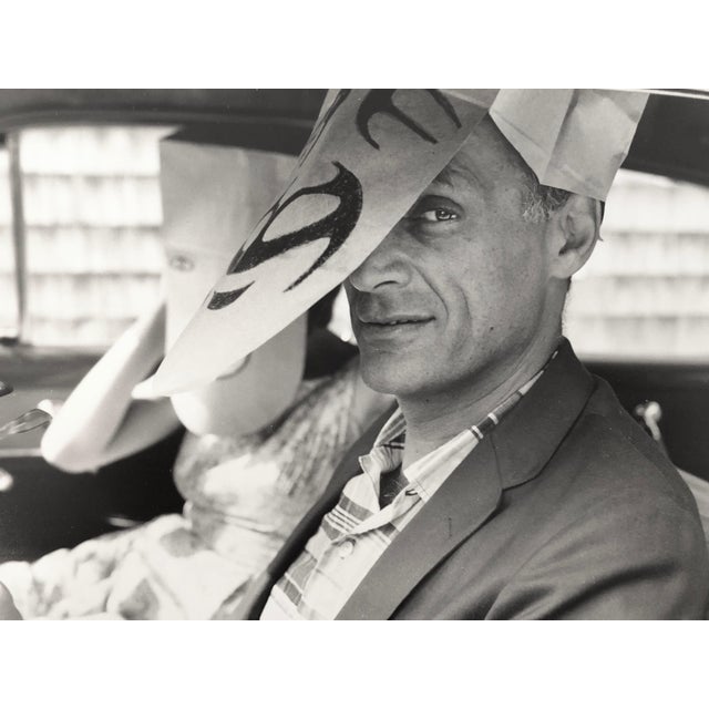 Inge Morath, Vintage Magnum Press Photograph Arthur Miller with Saul Steinberg Mask Photo, 1962 For Sale - Image 4 of 6