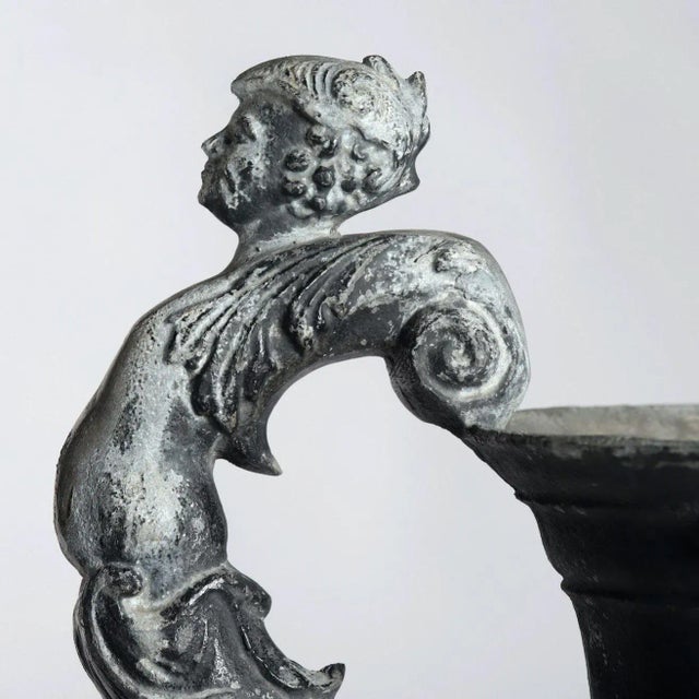 Neoclassical Pair of English Lead Urns For Sale - Image 3 of 12